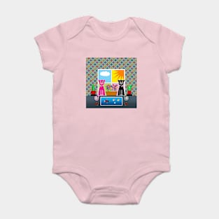 Folk Art Cats Baby Bodysuit